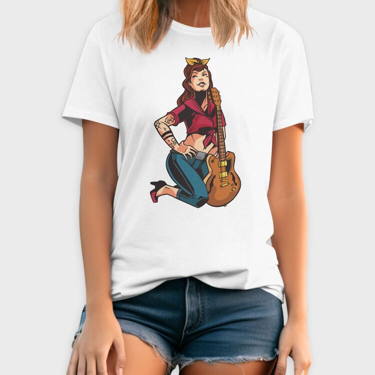 Rockstar Guitar Girl, Tricou Barbati (Unisex)