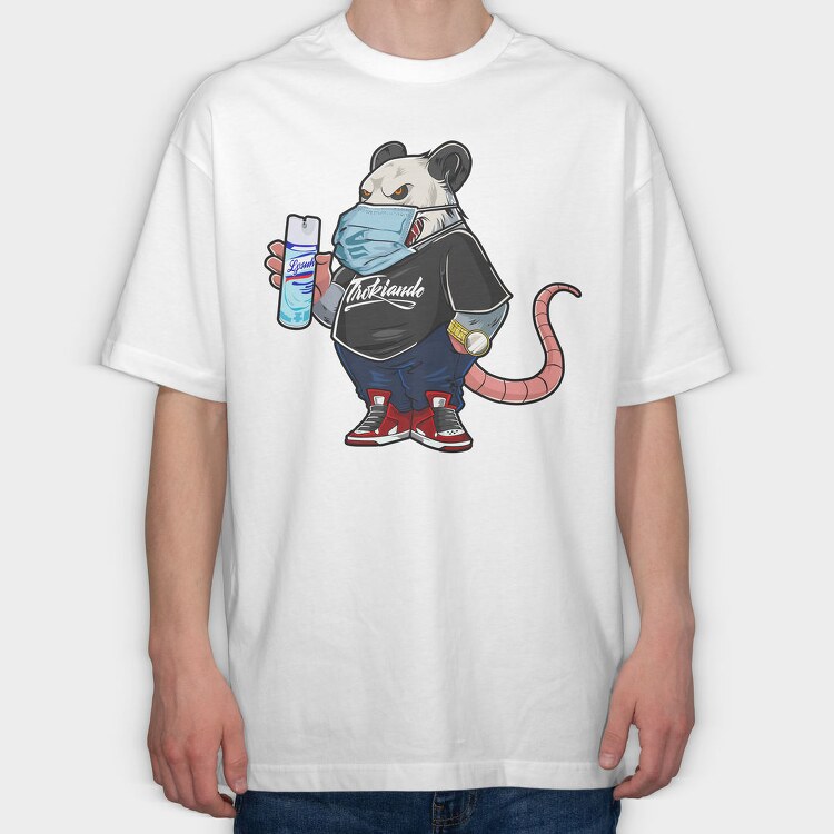 Panda Spray Mask, Tricou Oversize Barbati (Unisex)