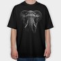 Realistic Elephant, Tricou Oversize Barbati (Unisex)