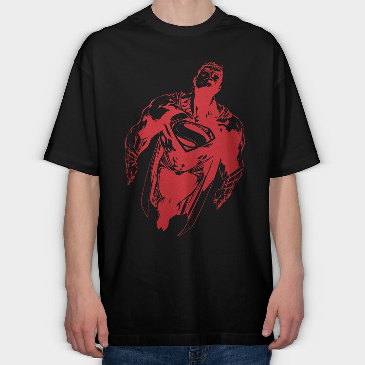 Superman Red, Tricou Oversize Barbati (Unisex)
