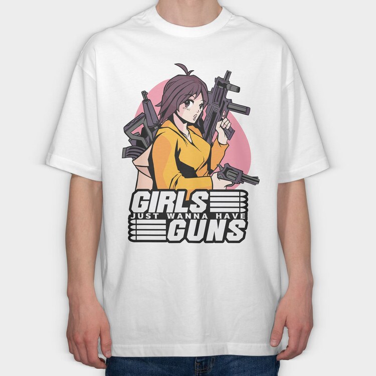 Girl Power Guns, Tricou Oversize Barbati (Unisex)