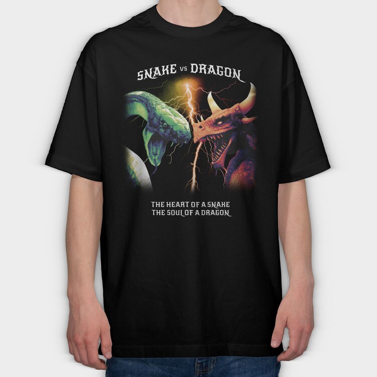 Realistic Dragon Snake, Tricou Oversize Barbati (Unisex)