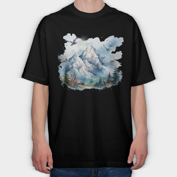 Mountain Peak Birds, Tricou Oversize Barbati (Unisex)