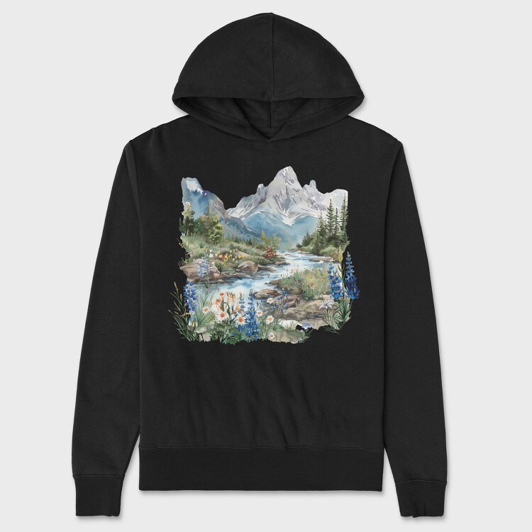Mountain Summer Blooms, Hanorac Oversize Barbati (Unisex)