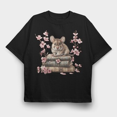 Mouse Books Blossoms, Tricou Oversize Barbati (Unisex)