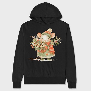 Mouse Christmas Bouquet, Hanorac Oversize Barbati (Unisex)