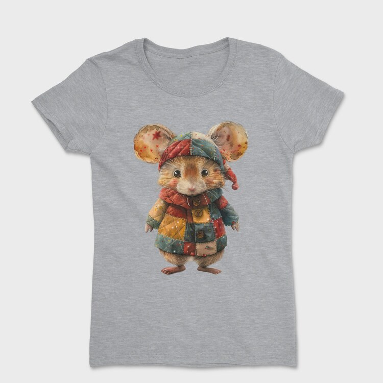 Mouse Christmas Patchwork, Tricou Femei