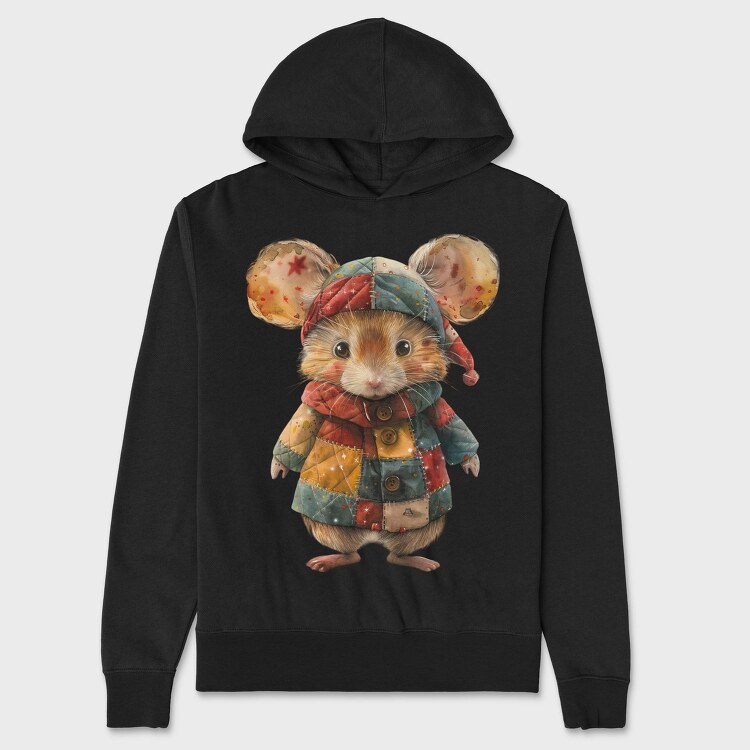 Mouse Christmas Patchwork, Hanorac Oversize Barbati (Unisex)