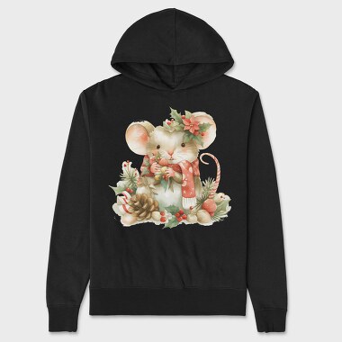 Mouse Christmas Wreath, Hanorac Oversize Barbati (Unisex)