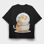 Mouse In Space Helmet, Tricou Oversize Barbati (Unisex)