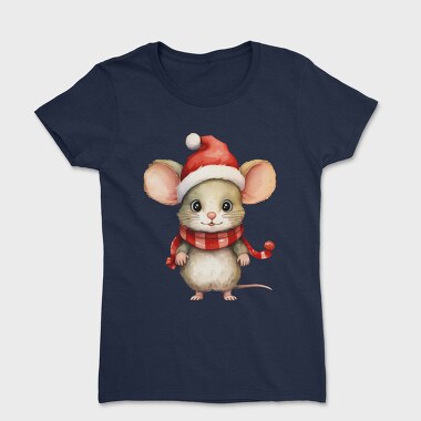 Mouse Santa Hat, Tricou Femei