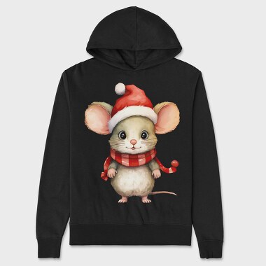 Mouse Santa Hat, Hanorac Oversize Barbati (Unisex)