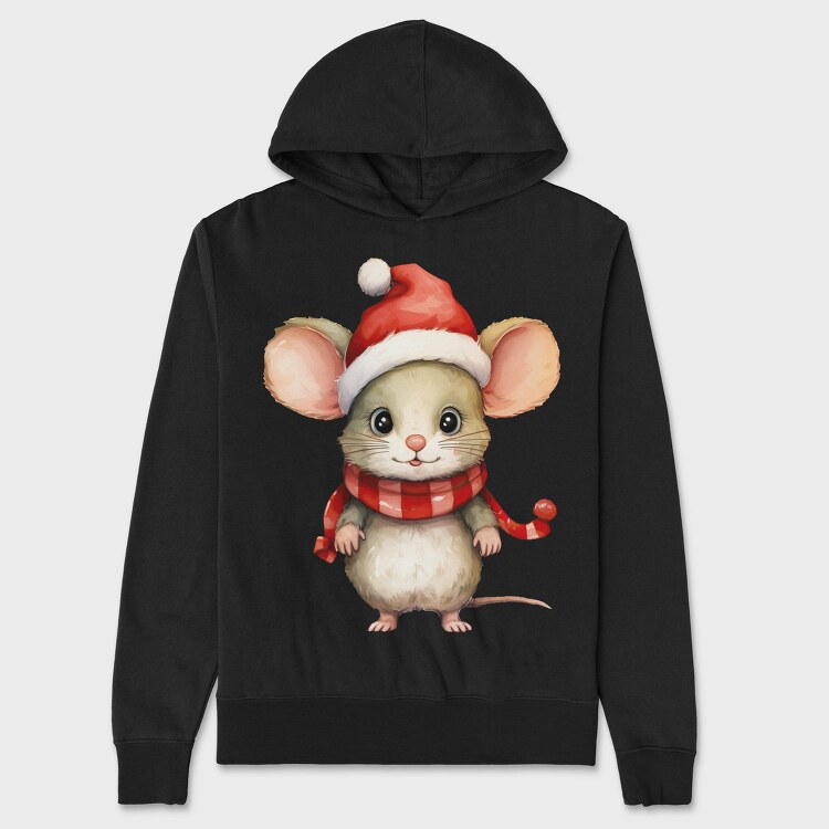 Mouse Santa Hat, Hanorac Oversize Barbati (Unisex)