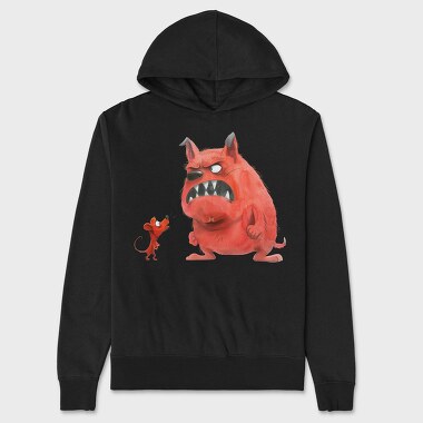 Mouse Vs Monster, Hanorac Oversize Barbati (Unisex)