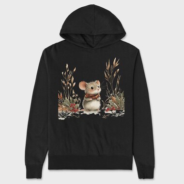 Mouse With Scarf, Hanorac Oversize Barbati (Unisex)