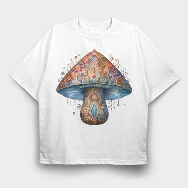 Mushroom Artwork, Tricou Oversize Barbati (Unisex)