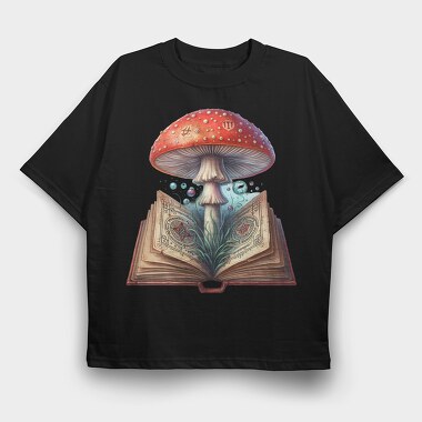 Mushroom Book Art, Tricou Oversize Barbati (Unisex)