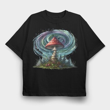 Mushroom Cloud Swirls, Tricou Oversize Barbati (Unisex)