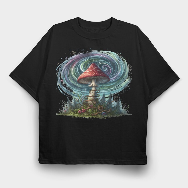 Mushroom Cloud Swirls, Tricou Oversize Barbati (Unisex)
