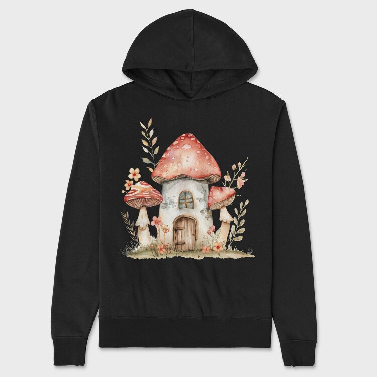 Mushroom Cottage Magic, Hanorac Oversize Barbati (Unisex)