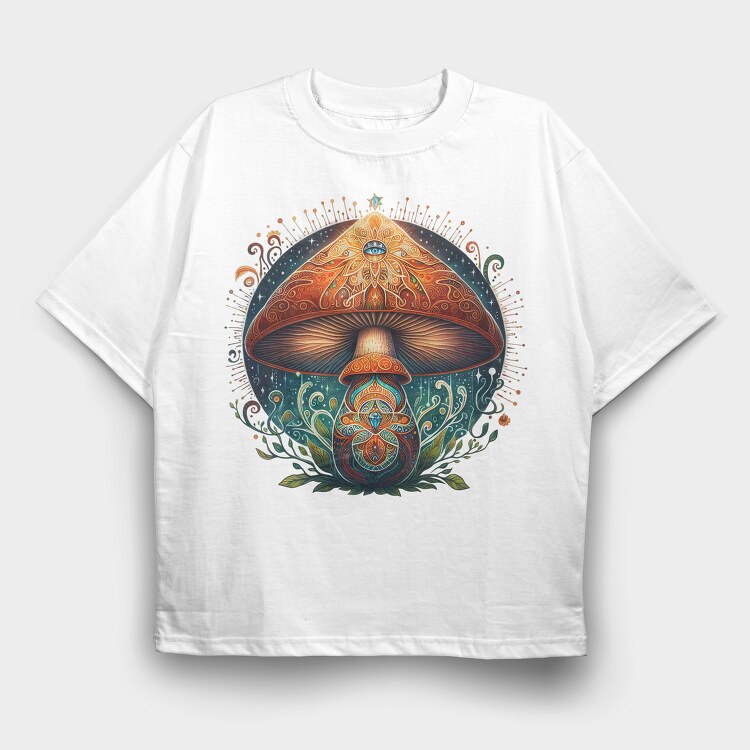 Mushroom Eyes Ornament, Tricou Oversize Barbati (Unisex)