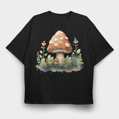 Mushroom Fairy Garden, Tricou Oversize Barbati (Unisex)