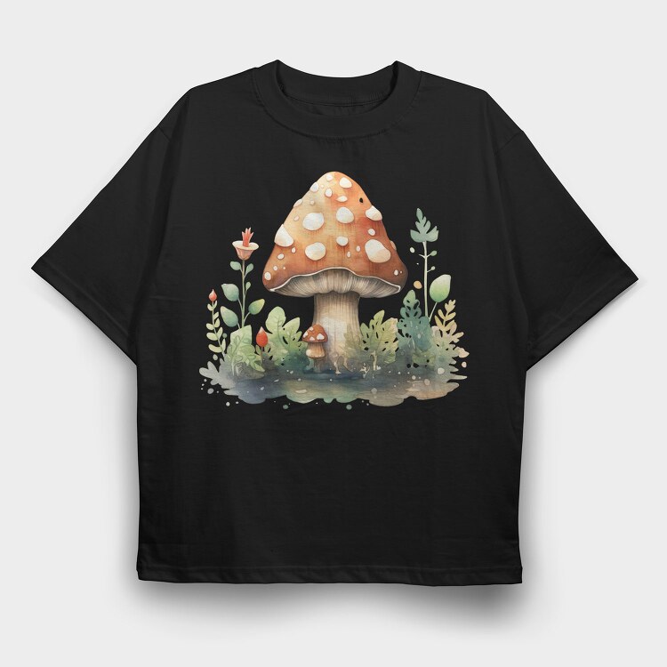 Mushroom Fairy Garden, Tricou Oversize Barbati (Unisex)
