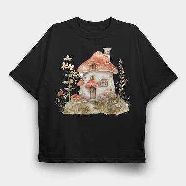 Mushroom Fairy Home, Tricou Oversize Barbati (Unisex)