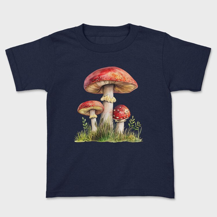 Mushroom Fairytale Clipart, Tricou Copii
