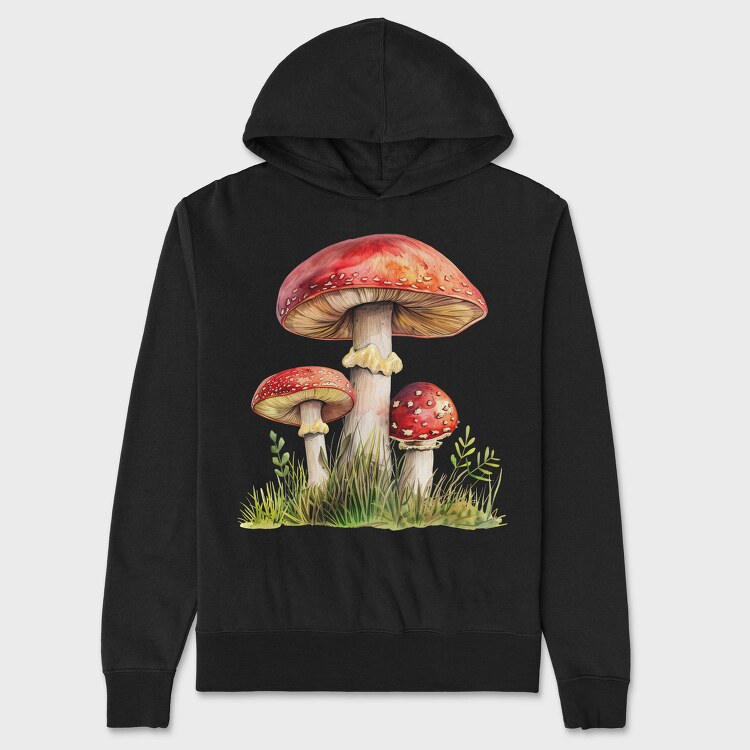 Mushroom Fairytale Clipart, Hanorac Oversize Barbati (Unisex)