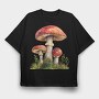 Mushroom Fairytale Clipart, Tricou Oversize Barbati (Unisex)