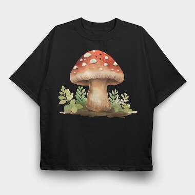 Mushroom Fall Greens, Tricou Oversize Barbati (Unisex)