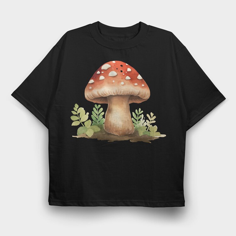 Mushroom Fall Greens, Tricou Oversize Barbati (Unisex)