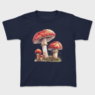 Mushroom Family Watercolor, Tricou Copii