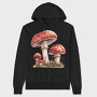 Mushroom Family Watercolor, Hanorac Oversize Barbati (Unisex)