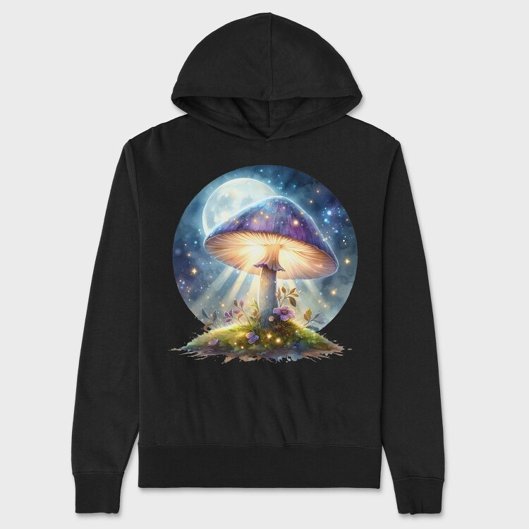 Mushroom Glow Galaxy, Hanorac Oversize Barbati (Unisex)