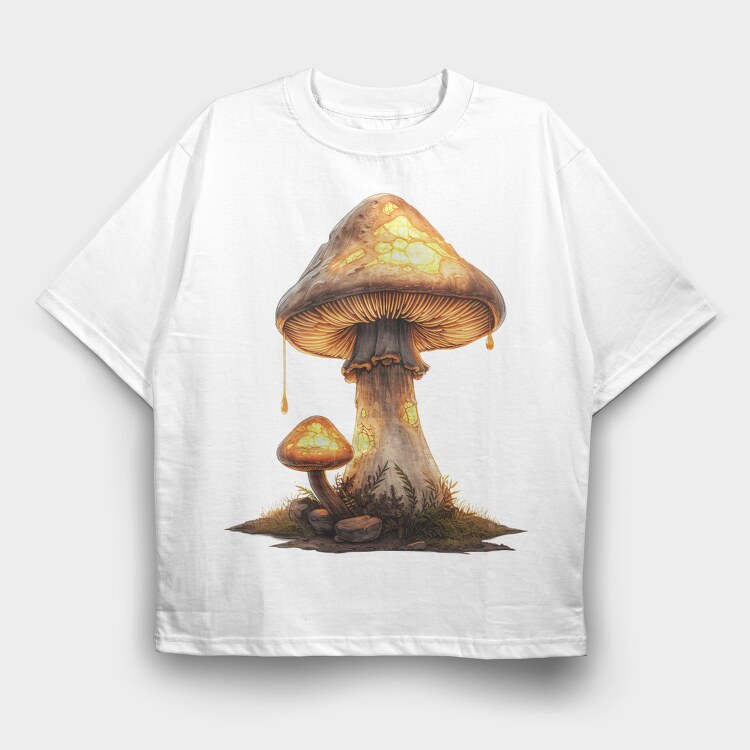 Mushroom Glowing Drop, Tricou Oversize Barbati (Unisex)
