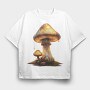 Mushroom Glowing Drop, Tricou Oversize Barbati (Unisex)