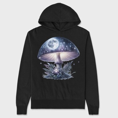 Mushroom Glowing Night, Hanorac Oversize Barbati (Unisex)