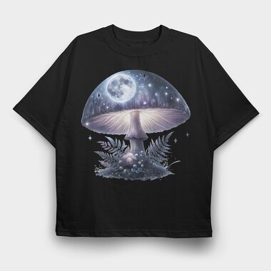 Mushroom Glowing Night, Tricou Oversize Barbati (Unisex)
