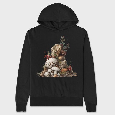 Mushroom Holiday Berry, Hanorac Oversize Barbati (Unisex)