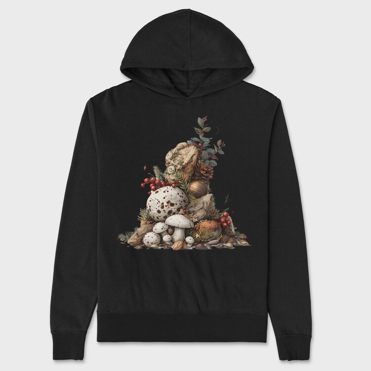Mushroom Holiday Berry, Hanorac Oversize Barbati (Unisex)