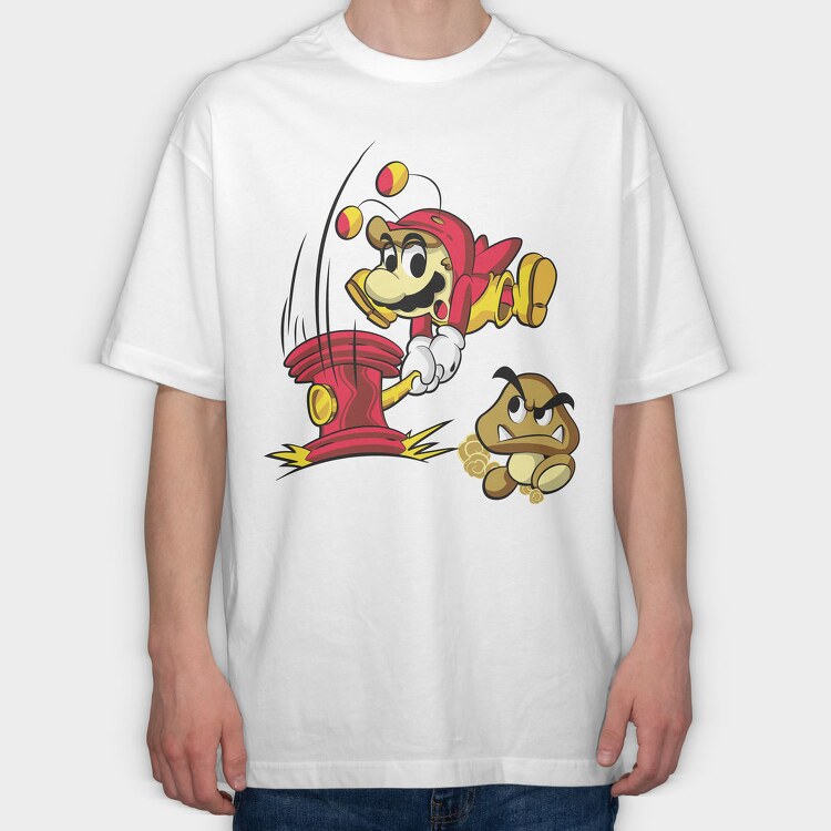 Mario Fire Hydrant, Tricou Oversize Barbati (Unisex)