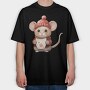 Mouse Coffee Cup, Tricou Oversize Barbati (Unisex)