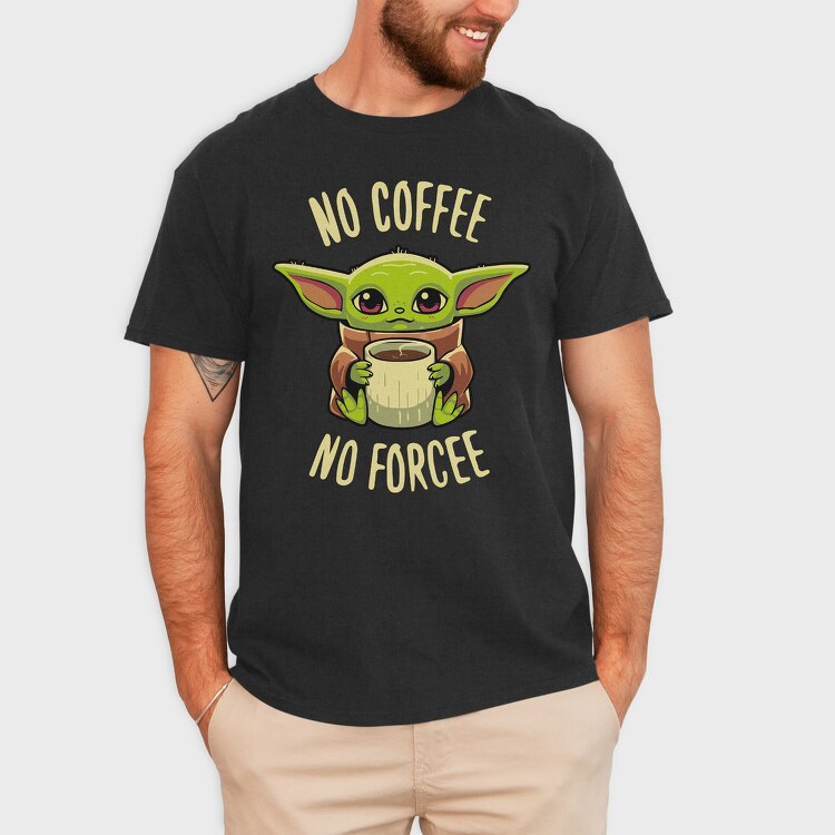 Baby Yoda Coffee, Tricou Barbati (Unisex)