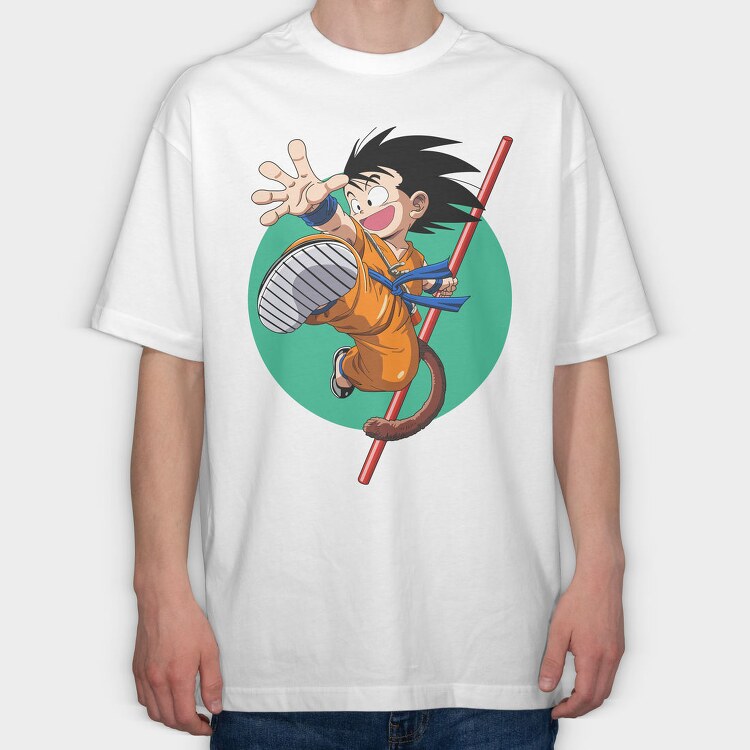 Goku Flying Kick, Tricou Oversize Barbati (Unisex)