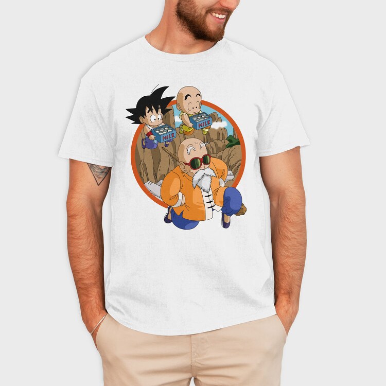 Goku Krillin Milk, Tricou Barbati (Unisex)