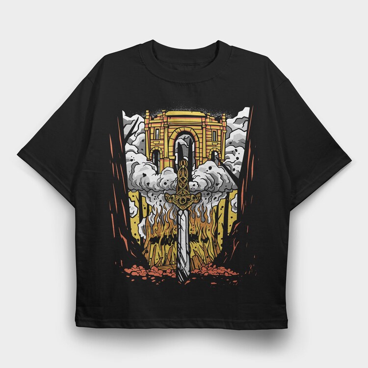 Firecross, Tricou Oversize Barbati (Unisex)