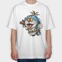 Cyberpunk Cat, Tricou Oversize Barbati (Unisex)