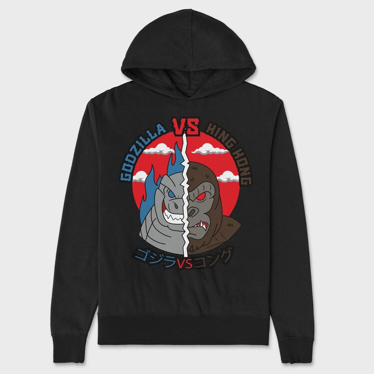 Godzilla Vs King Kong, Hanorac Oversize Barbati (Unisex)